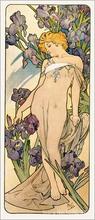 Lovely Iris by Alphonse Mucha paintings For sale Home Decor Hand painted High quality 2024 - buy cheap