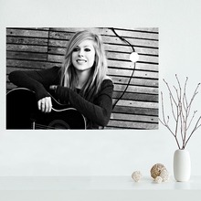 Pintura de tela personalizada avril lavine, poster artístico para parede de tecido de seda, sala de estar, decoração para casa 2024 - compre barato