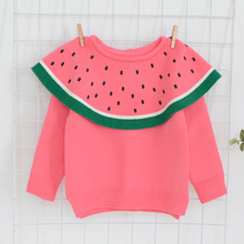 Suéter infantil de algodão, capa melancia, malha de agasalho para bebês meninas 2019 2024 - compre barato