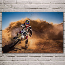 Крутая пустыня Мотокросс мотоциклетная спортивная ткань фотография для дома гостиная украшение для спальни KJ734 2024 - купить недорого