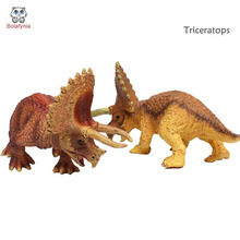 BOLAFYNIA-juguetes de dinosaurios para niños, juguetes de simulación de Triceratops de juguete, dos colores de pvc, regalo de cumpleaños y Navidad 2024 - compra barato