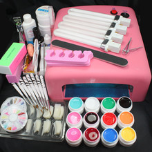 Pro 36W UV GEL Pink Lamp & 12 Color UV Gel Nail Art Tool Kits Sets Nail Oil Top Coat Primer buffer file cutter 2024 - buy cheap