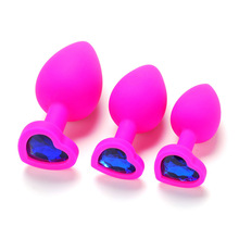 Juego sexual para adultos, Set de 3 unids/set de juguetes sexuales anales con lentejuelas de colores, tapón de masaje de silicona grande, mediano y pequeño, rosa, Morado, Bblack y rojo 2024 - compra barato