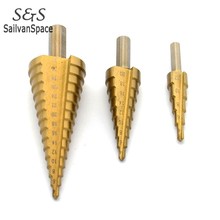 Hot Selling New 3Pcs HSS steel Large Step Cone Drill Titanium Bit Set Step Bit Tool Hole 4-12/20/32mm 38 2024 - buy cheap