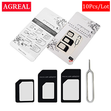 10Pcs/lot SIM Card Adapter 4 in 1 Nano Micro SIM Adapters Standard SIM Card Adapters Eject Pin For iphone 4 4S 5 6 6S All Phones 2024 - buy cheap