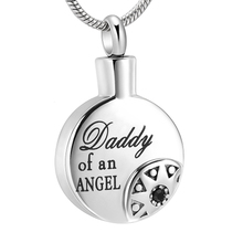 IJD10723 Engraved" DADDY Of An Angel" Cremation Jewelry for Ashes Holder Urn Memorial Keepsake Funeral Necklace & Free Fill Kits 2024 - buy cheap