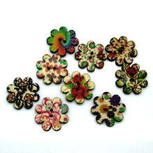 LF 50Pcs Mixed Wooden Flower Sewing Buttons For Clothes Needlework Scrapbooking Crafts Decorative Diy Accessories 2024 - buy cheap