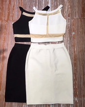 Женское платье, летний комплект из 2 предметов, белое, Черное мини-платье без рукавов, вечернее платье, модное сексуальное облегающее Бандажное платье 2024 - купить недорого