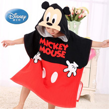 Детское банное полотенце Disney Mickey mouse, детский хлопковый плащ с капюшоном для маленьких мальчиков, пляжное полотенце для купания, подарок 2024 - купить недорого