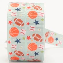 NEW 50 yards lively baseball star pattern printed grosgrain logo ribbon free shipping 2024 - buy cheap