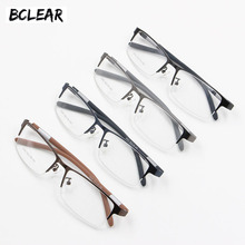 BCLEAR Popular Half Rim Alloy Man Spectacle Frames Flexible TR90 Temple Legs Optical Eyeglasses Frame Men Semi-Rimless Eyewear 2024 - buy cheap