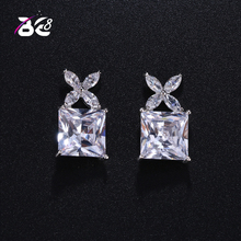 Be 8 Classic Design Romantic Jewelry 2018  AAA+ Cubic Zirconia Stone Square Stud Earrings for Women Elegant Wedding Jewelry E417 2024 - buy cheap