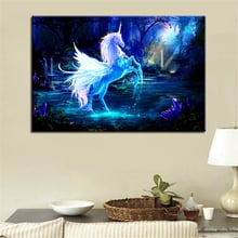 Холст плакат Гостиная Wall Art 1 Piece/Pcs Единорог Лошадь Картины HD печатает абстрактная Pegasus фотографии домашний декор рамки 2024 - купить недорого