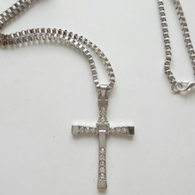 Fast and Furious movie actor Dominique Torreto rhinestone cross crystal pendant necklace charm men's jewelry wholesale 2024 - buy cheap