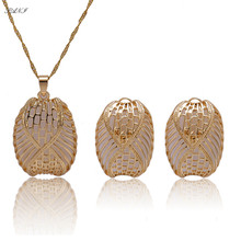 Fani Fashion Dubai Big Hoop Jewelry Sets Women Wedding Earrings Pendant Copper Gold Color statement accessories jewelry set 2024 - buy cheap