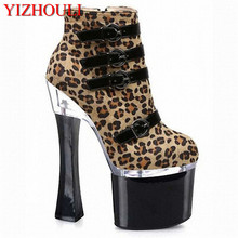 17-18cm boots 7 inch high heel boots short winter fashion sexy buckle women rome short boots pumps motorcycle boots 2024 - buy cheap