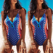 Bañador Sexy de una pieza para mujer, Monokini Floral con relleno de realce, ropa de playa, traje de baño, 2019 2024 - compra barato