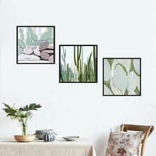 Abstract Watercolor Style Painting Wall Pictures for Living Room Green Plant Garden Decoration Posters and Prints Wall Art 2024 - buy cheap