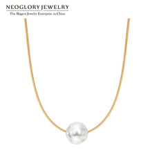 Neoglory Love Rose Gold Color Simulated Pearl Necklaces Fashion Jewelry for Women Girl Friend 2020 New Birthday Gifts 2024 - buy cheap
