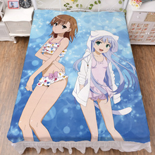 Anime Toaru Kagaku no Railgun Shirai Kuroko Misaka Mikoto Milk Fiber Bed Sheet & Flannel Blanket Summer Quilt 150x200 2024 - buy cheap