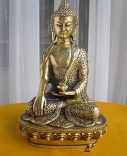 Estatua de Buda de bronce, estatua antigua de Buda Artesanía de Metal, tibetano, Shakyamuni 2024 - compra barato