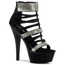 New fashion of the black sequins 15cm high heels, platform, pole dancing/performance/banquet wedding sandals 2024 - buy cheap