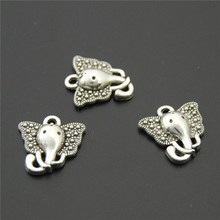 30 peças pingentes de cabeça de elefante tibetano cor prata faça você mesmo para colar diy joias fazendo a2251 2024 - compre barato
