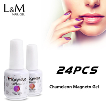 Kit de 24 Uds. De Gel magnético camaleón, 15ml, 3D ojos de gato, marcas de esmalte fantasma colorido, barniz brillante de larga duración 2024 - compra barato