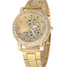 2017 New Hot Selling Personality Leopard Pattern Diamond Ladies Dress Watch Fashion Golden Quartz Watches Montre Femme K1-B04LC 2024 - buy cheap