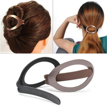 1pc Women Girls Soft Plastic Hair Clip Bun Maker Barrette Styling Tool New Fashion Hair Accessories Black / Brown 2024 - buy cheap