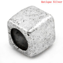 DoreenBeads Zinc Based Alloy Spacer Beads Cube Antique Silver Color DIY Jewelry About 6mm x 6mm, Hole:Approx 4.2mm, 15 PCs 2024 - buy cheap