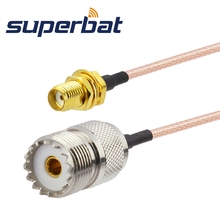 Superbat Pigtail Cable SMA Jack Bulkhead to UHF Straight Female RG316 15cm 2024 - buy cheap