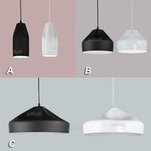 Modern Simplistic Pendant Lamp Metal Hanging Light Living Room Bedroom Hotel Hall Cafe Black White 2 Colors Suspension Lighting 2024 - buy cheap