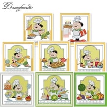 Humor chef Funny cook Kitchen decor Counted print DMC 14CT 11CT 18CT Cross Stitch Needlework kit Embroidering multi picture plus 2024 - buy cheap