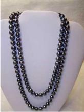 Collar de perlas de 8-9mm, collar de perlas negras de tahitian de 48 pulgadas, Envío Gratis 2024 - compra barato