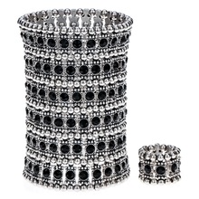 Juegos de anillos de pulsera extensible elástica multicapa, joyería de cristal nupcial para boda para mujer, regalos para novia, madre, esposa, B14, triangulación de envíos 2024 - compra barato