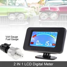 Universal 12V 2 en 1 LCD Digital voltímetro + indicador de combustible de aceite con Sensor para coche/camión 2024 - compra barato