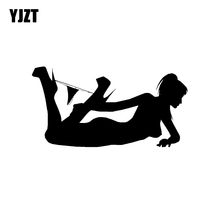 YJZT 14.1*7.3CM Silhouette Woman Lying Down Car Decoration Vinyl Decal Black/Silver C20-0089 2024 - buy cheap