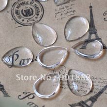 100pcs 18*25mm teardrop clear domed magnifying glass cabochons, photo jewelry pendant inserts,Free shipping~!! 2024 - buy cheap