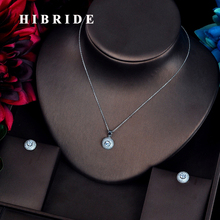 HIBRIDE New Arrival Small Design Clear and Blue Stone Cubic Zircon Jewelry Sets For Women Pendientes Mujer Moda 2018 N-607 2024 - buy cheap