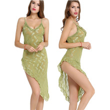 Nightgowns women lace green Asymmetrical dress deep V sexy Women's Sleep & Lounge hot Nightgowns & Sleepshirts intimates 2024 - buy cheap