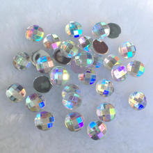 Diamantes de imitación redondos de Color AB, 40 Uds., 10mm, piedras de cristal para joyería artesanal, decoraciones de ropa 2024 - compra barato