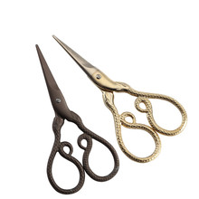 DONYAMY Vintage Tailor Scissors Costureros Gold/Bronze Snake Pattern Steel Sewing Scissors Household Tools 10.5cm 2024 - buy cheap