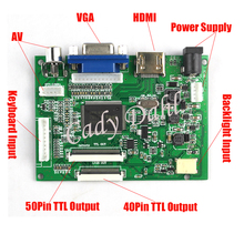 High Brightness HDMI VGA 2AV 50 Pins 40 Pins TTL Controller Board + Remote kit for Raspberry PI 3 IPS TFT LCD Display Panel 2024 - buy cheap
