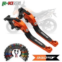 Adjustable Folding Extendable Brake Clutch Lever For 990 SMT 990SMT 09 11 12 13 Orange WITH LOGO Free shipping Motorcycle 2024 - buy cheap