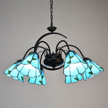 Mediterranean Tiffany Baroque Stained Glass Suspended Luminaire E27 Chain Pendant lights Parlor Dining Room hanging lighting 2024 - buy cheap