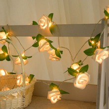 2M 20led AA Battery Powered Rose Flower Christmas Holiday String Lights Valentine's Day Wedding Party Garland Decor Luminaria 2024 - buy cheap