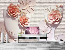 Papel de pared personalizado, mural con relieve de flores 3D, papel tapiz de pared para hotel, restaurante, sala de estar, sofá, pared de TV, dormitorio 2024 - compra barato