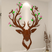 2018 new Sika deer, acrylic 3D, three-dimensional wall, room, living room, sofa, background wall decoration stickers. 2024 - buy cheap