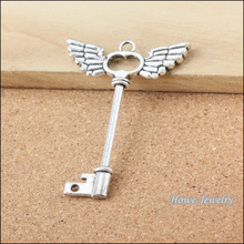 18pcs  silver  tone plated  double wing key  pendant  fit  for  necklaces & pendants  DIY  jewelry findings  Accessories B046 2024 - buy cheap